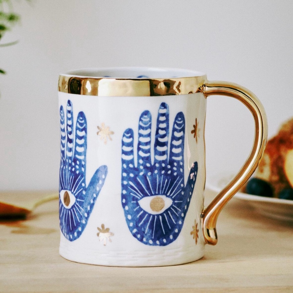 Anthropologie Insight evil eye mug